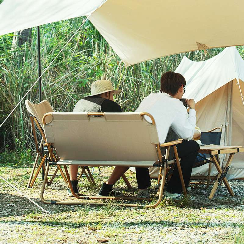 アウトドアチェア 折りたたみ式二人掛けキャンプベンチ