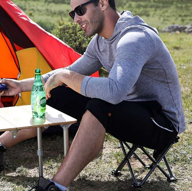 アウトドアチェア メッシュポケット付き折りたたみ式アウトドアテーブル