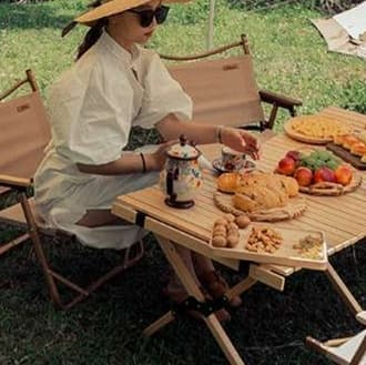 アウトドアチェア 折りたたみ式ウッドフレーム キャンバスチェア