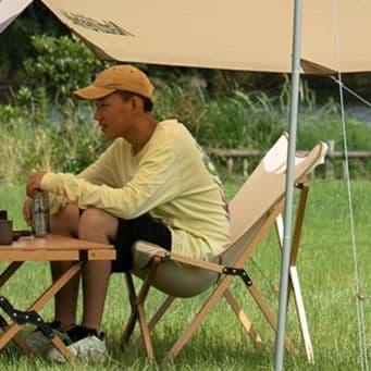 アウトドアチェア 自然派キャンパー 木製折りたたみ椅子