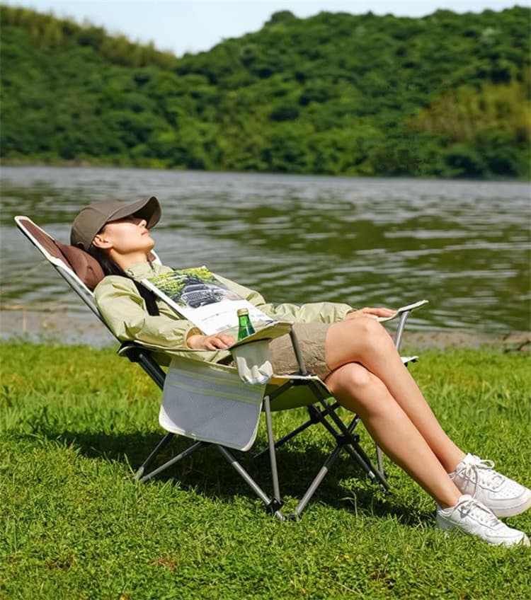 アウトドアチェア 軽量折り畳みリクライニング椅子アウトドア昼休み用