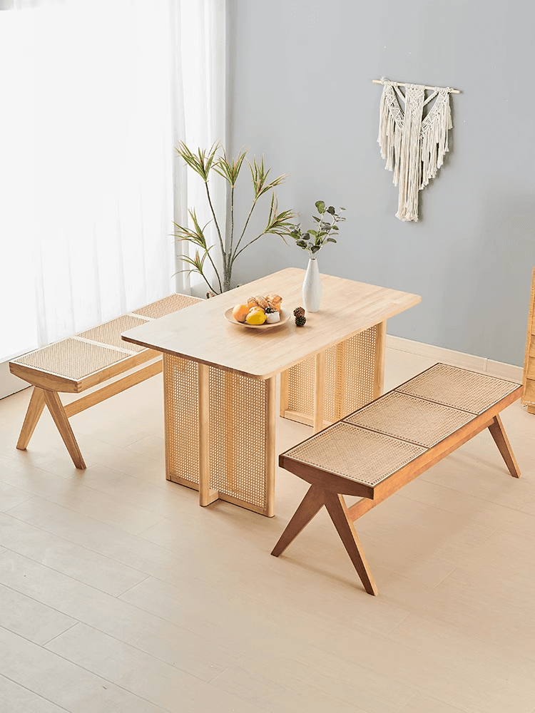 アウトドアチェア 籐編みモダンチェアベンチ