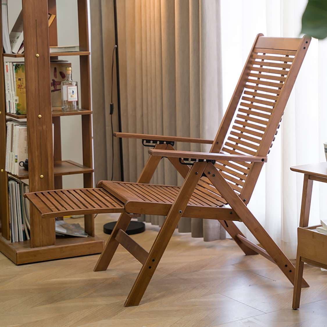 アウトドアチェア 折りたたみ式リラックスウッドチェア