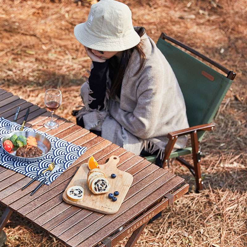 アウトドアチェア 折りたたみキャンプチェア 木製アウトドア座椅子
