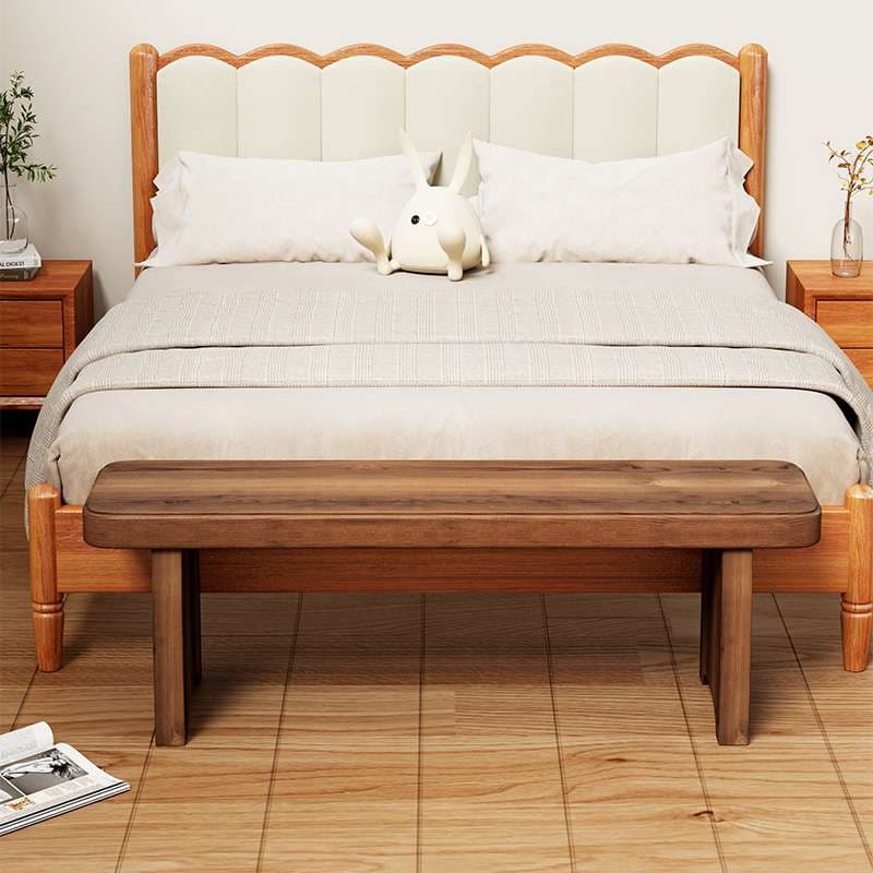 アウトドアチェア 天然木のシンプル長椅子