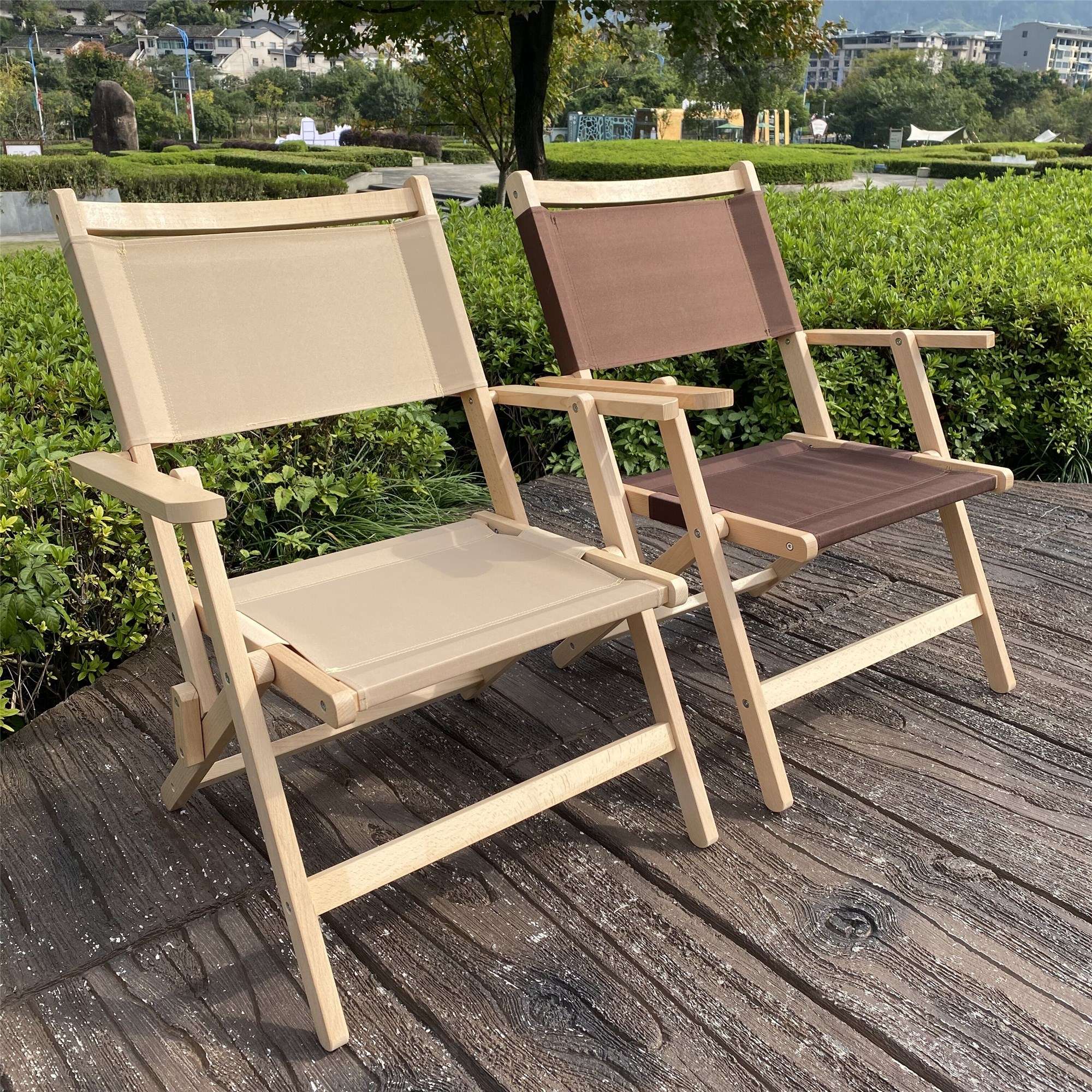 アウトドアチェア 折りたたみ式キャンバスデッキチェア