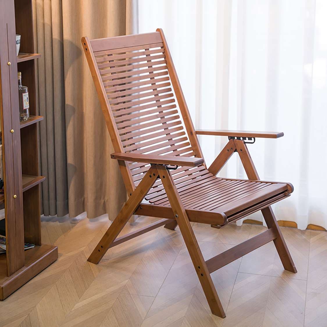 アウトドアチェア 折りたたみ式リラックスウッドチェア