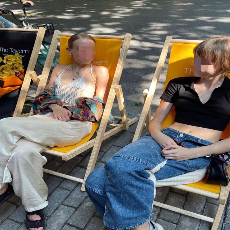 アウトドアチェア トロピカルリゾート風折りたたみチェア