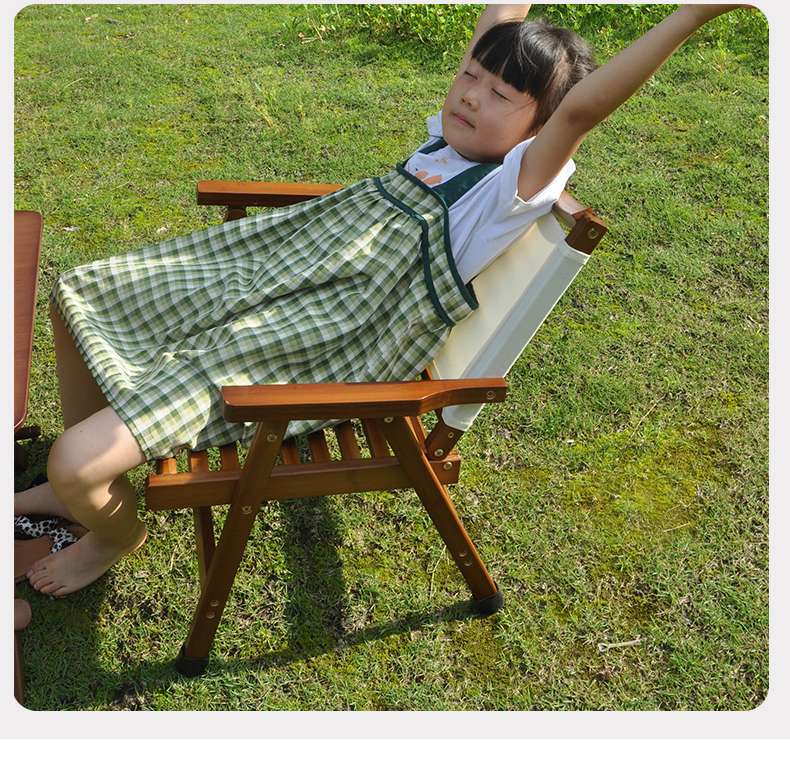 折りたたみ式木製アウトドアチェア