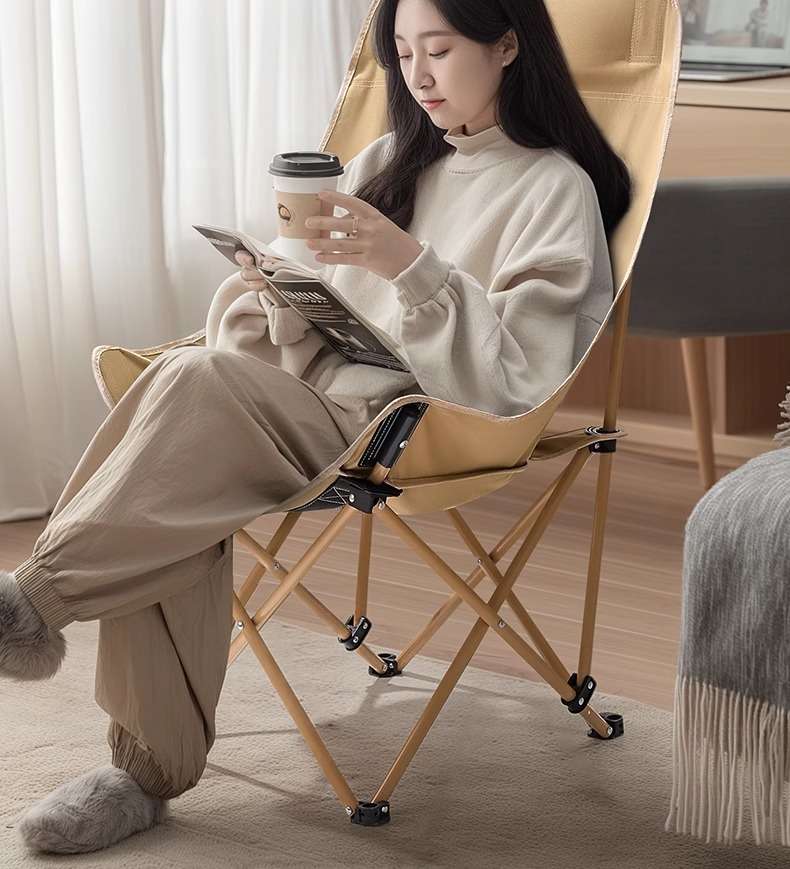 アウトドアチェア 快適リラックス背もたれ式折りたたみローチェア