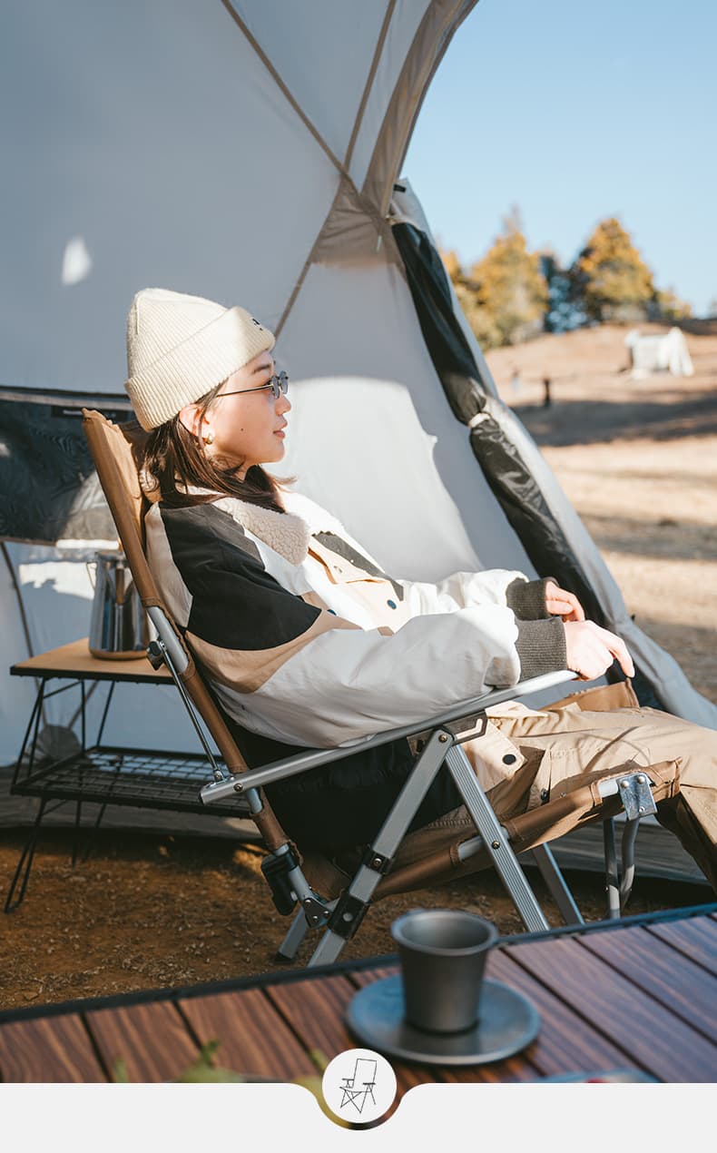 アウトドアチェア 三段調節リクライニングチェア