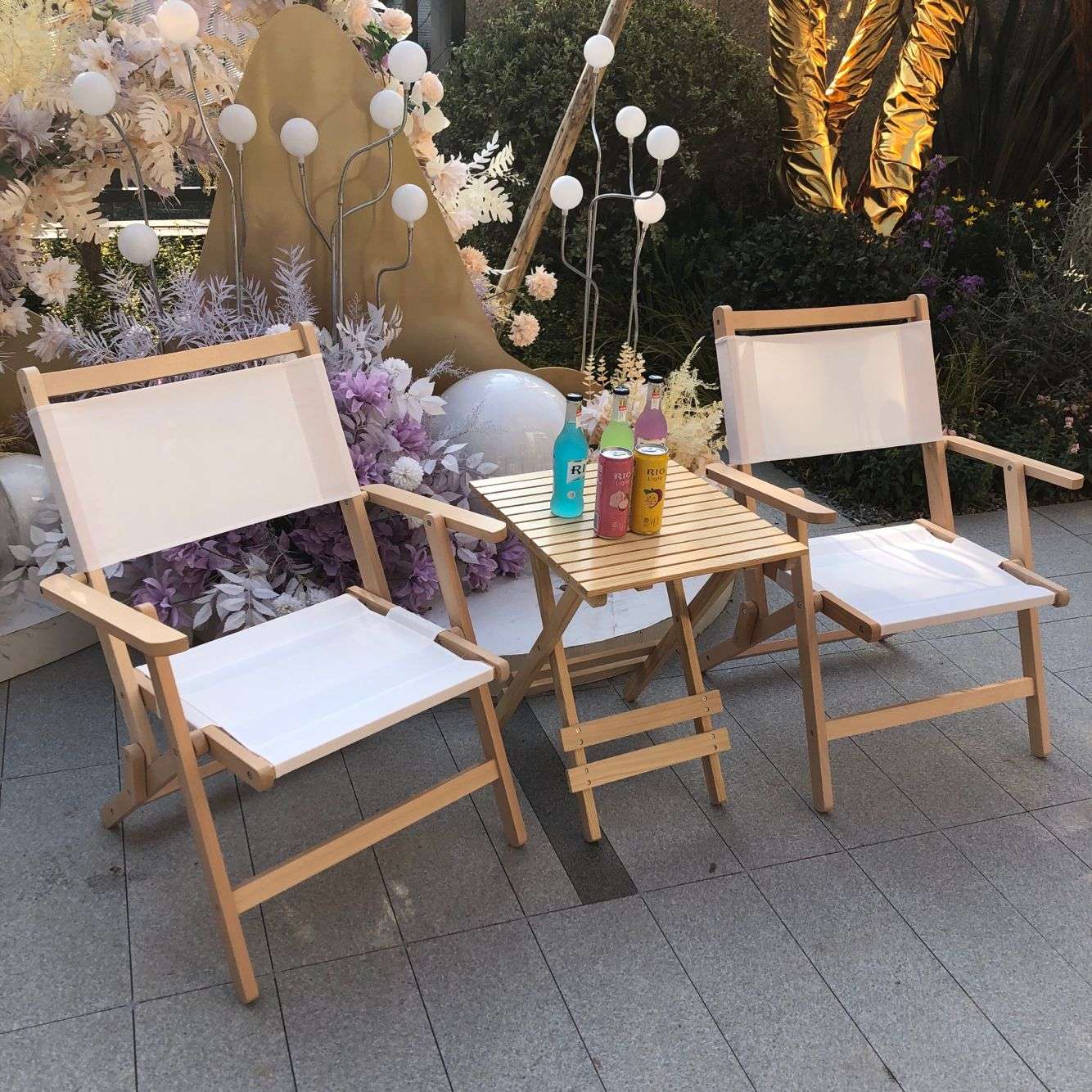 アウトドアチェア 折りたたみ式キャンバスデッキチェア