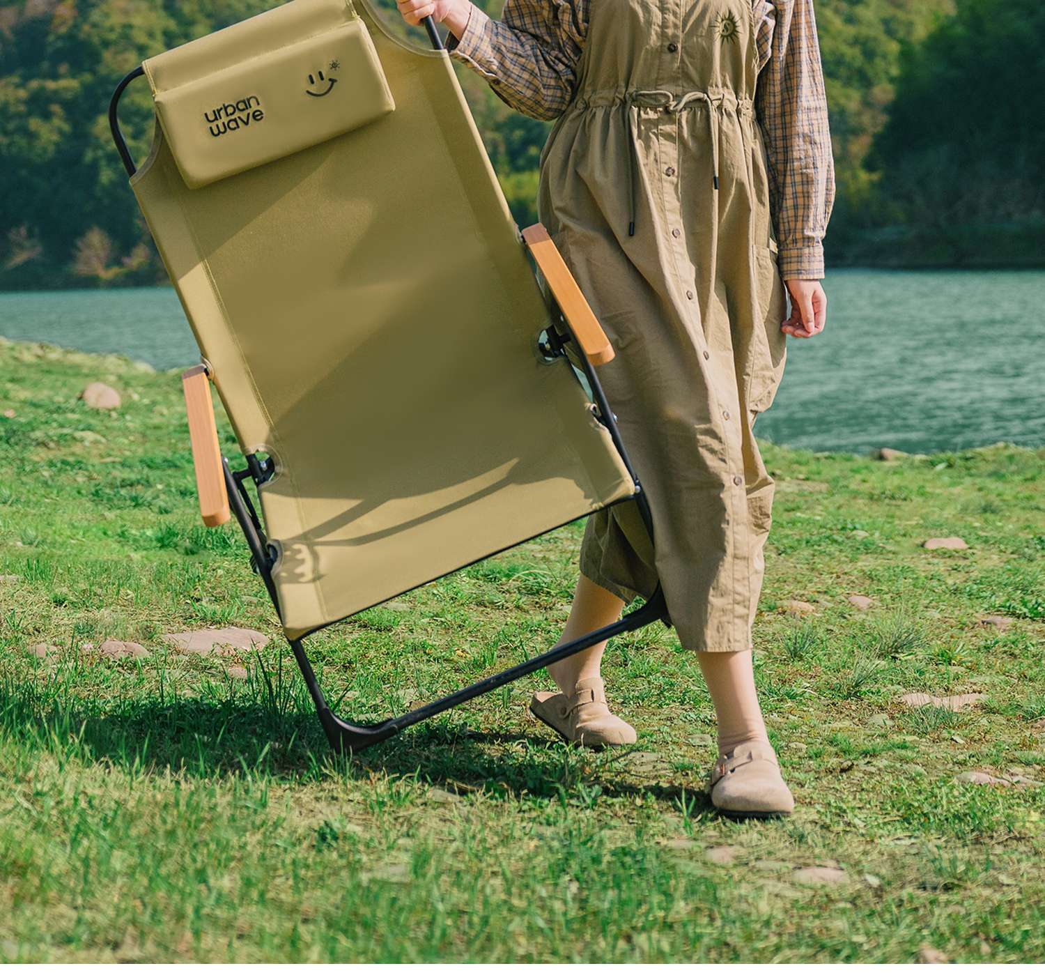 アウトドアチェア 軽量折りたたみリクライニングチェア